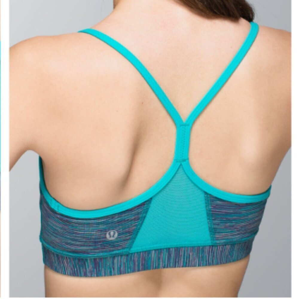 VGC Lululemon Flow Y Bra - Blue Tropics / Wee Are From Space Blue Tropics - SZ6